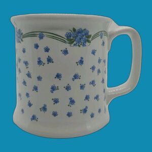 Stone Ware Coffe Mug Cup Floral Ditsy Print Voilets Blue Mann Vintage 1981